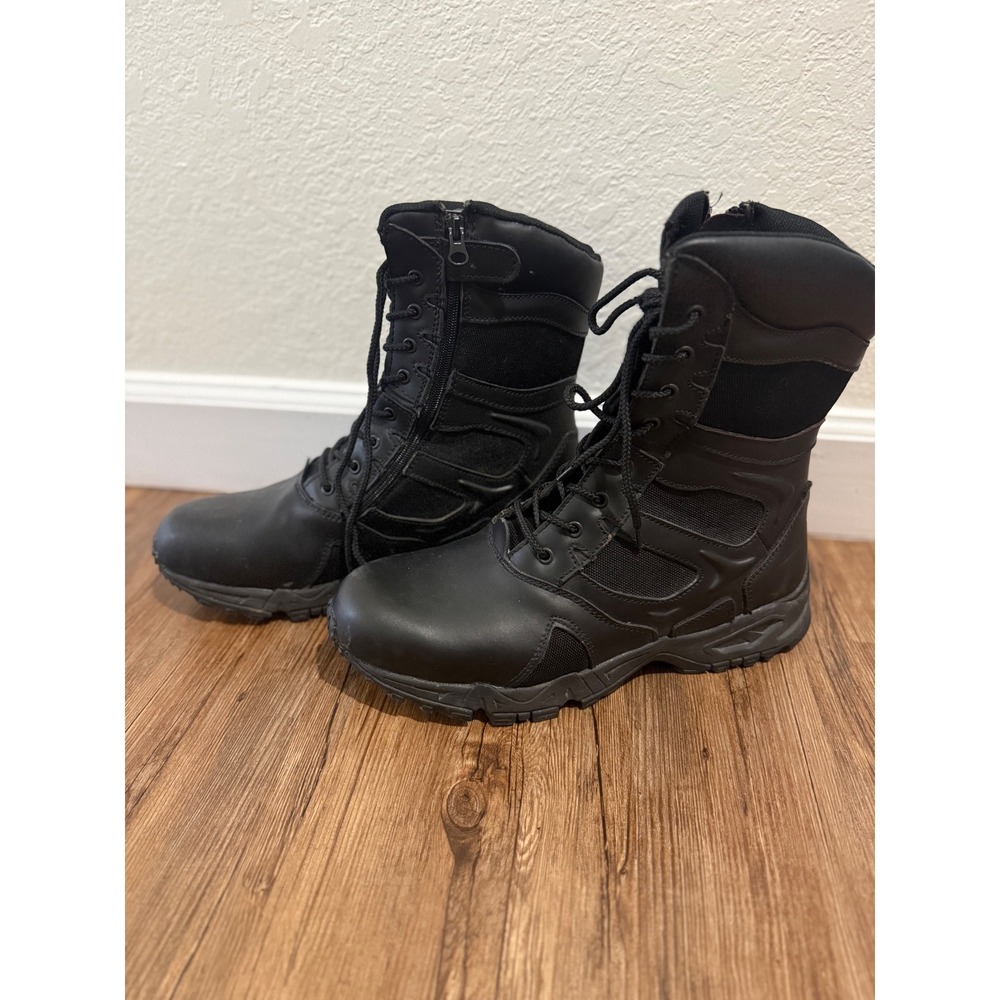 Rothco Forced Entry Tactical Boots Black Side Zip Leather Nylon Mens 12W Wide